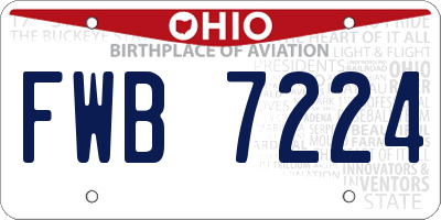 OH license plate FWB7224