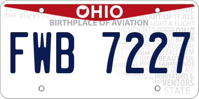 OH license plate FWB7227