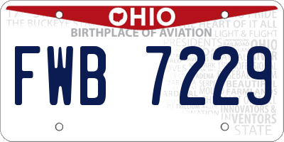 OH license plate FWB7229