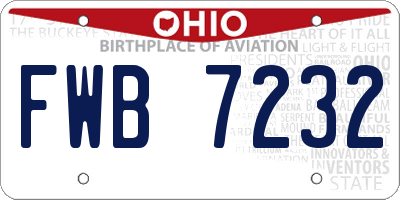 OH license plate FWB7232