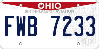 OH license plate FWB7233