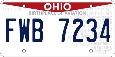 OH license plate FWB7234