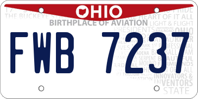 OH license plate FWB7237