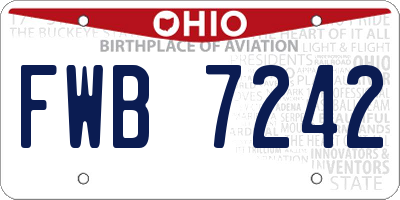 OH license plate FWB7242