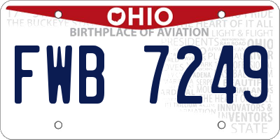 OH license plate FWB7249