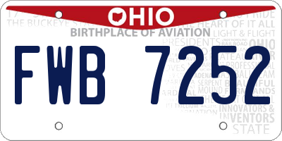 OH license plate FWB7252