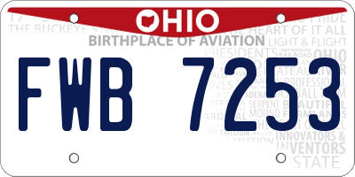 OH license plate FWB7253