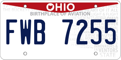 OH license plate FWB7255