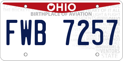 OH license plate FWB7257