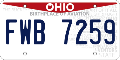 OH license plate FWB7259