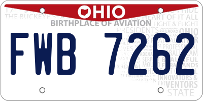 OH license plate FWB7262