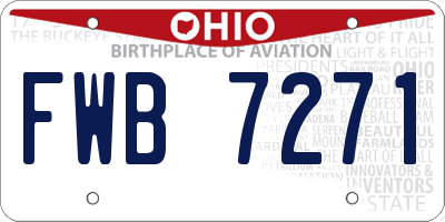 OH license plate FWB7271