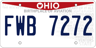 OH license plate FWB7272