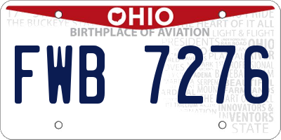 OH license plate FWB7276