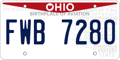OH license plate FWB7280