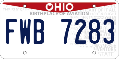 OH license plate FWB7283