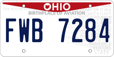 OH license plate FWB7284