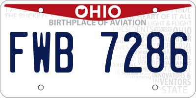 OH license plate FWB7286