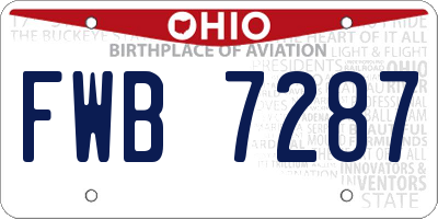 OH license plate FWB7287