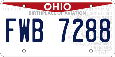 OH license plate FWB7288