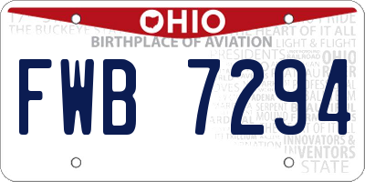 OH license plate FWB7294