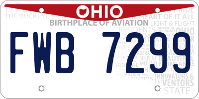 OH license plate FWB7299