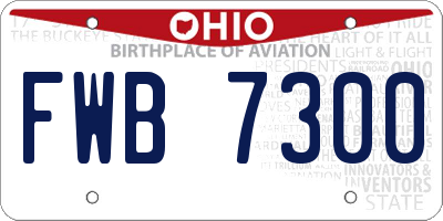 OH license plate FWB7300