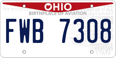 OH license plate FWB7308
