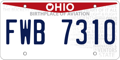 OH license plate FWB7310