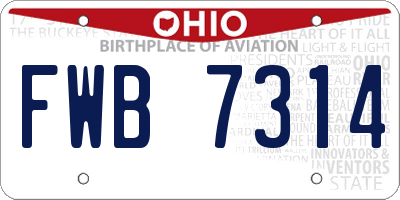 OH license plate FWB7314