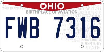 OH license plate FWB7316