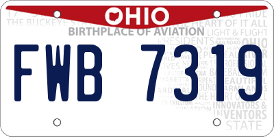 OH license plate FWB7319