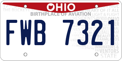 OH license plate FWB7321
