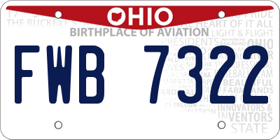 OH license plate FWB7322
