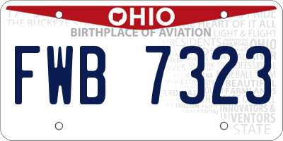 OH license plate FWB7323