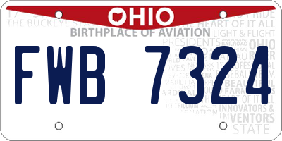 OH license plate FWB7324