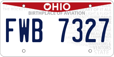 OH license plate FWB7327