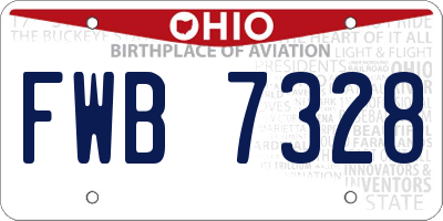 OH license plate FWB7328