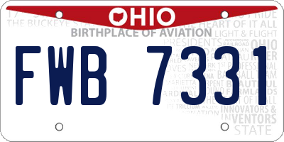 OH license plate FWB7331