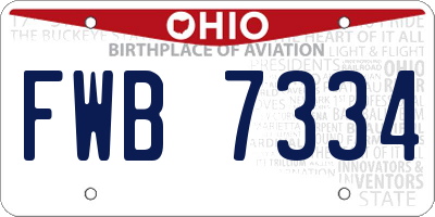 OH license plate FWB7334