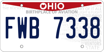 OH license plate FWB7338