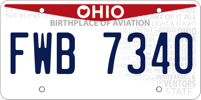 OH license plate FWB7340