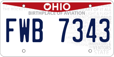 OH license plate FWB7343