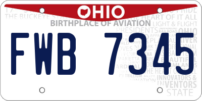 OH license plate FWB7345