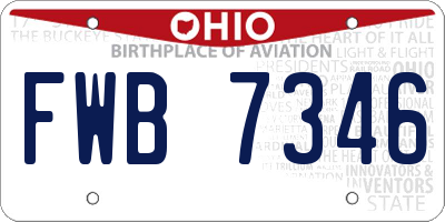 OH license plate FWB7346