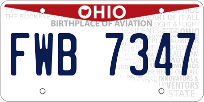 OH license plate FWB7347