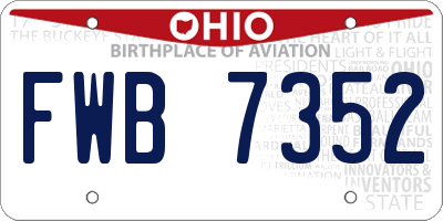 OH license plate FWB7352