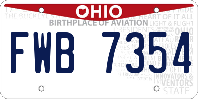 OH license plate FWB7354