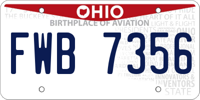 OH license plate FWB7356