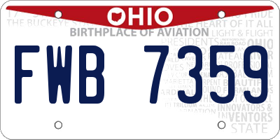 OH license plate FWB7359